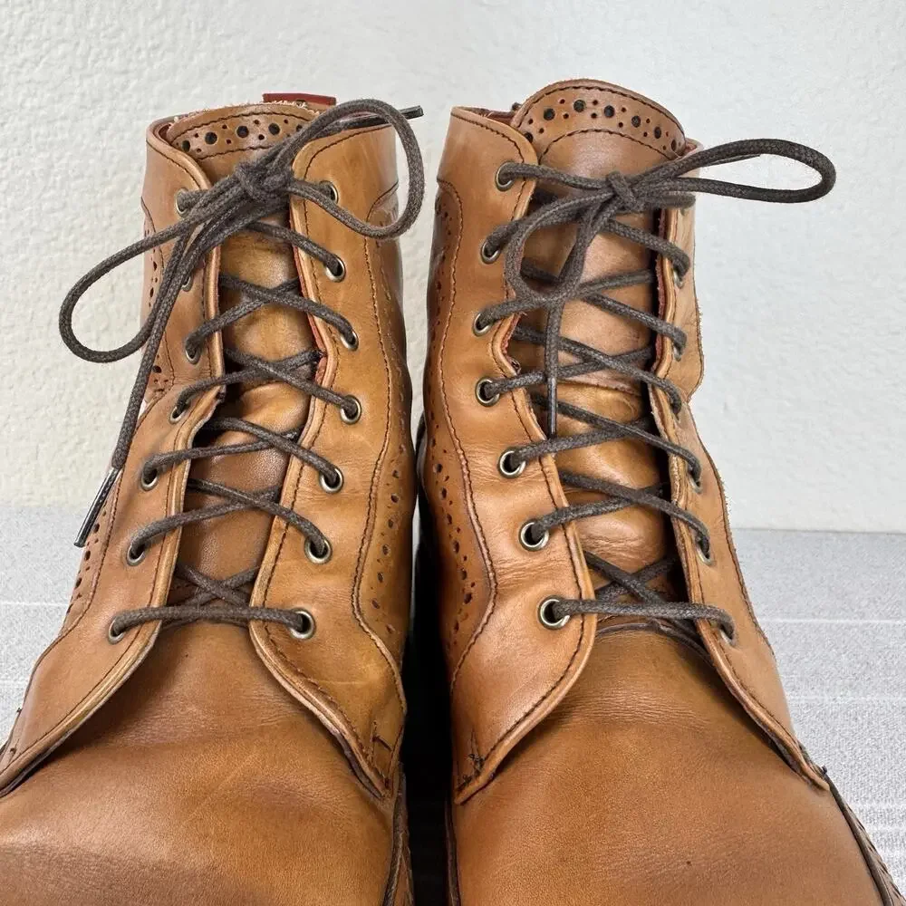 Allen Edmonds Dalton Wingtip Brogue Dress Boot Lace Up Leather Walnut Brown 12 D